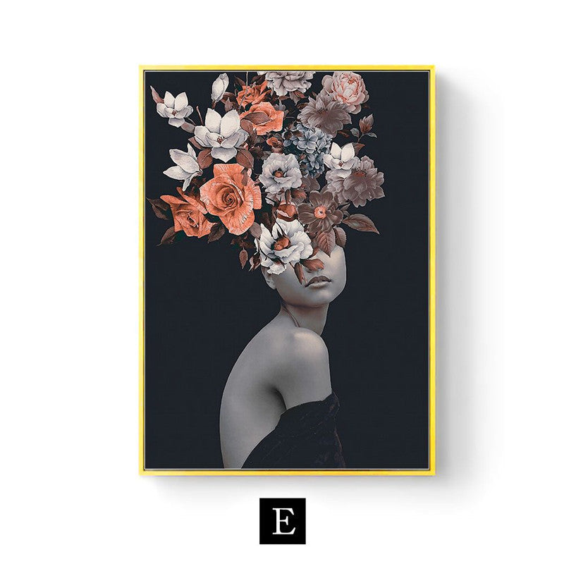 Abstract Floral Canvas Poster for Modern Living Room - Elevè Decor