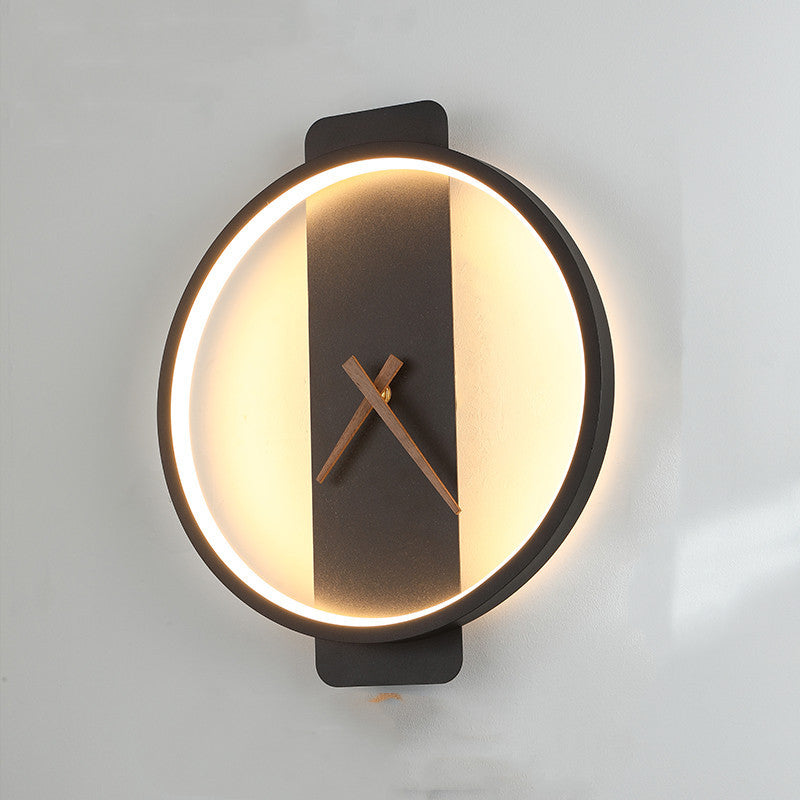 Nordic Bedside Wall Lamp with Clock Design - Elevè Decor