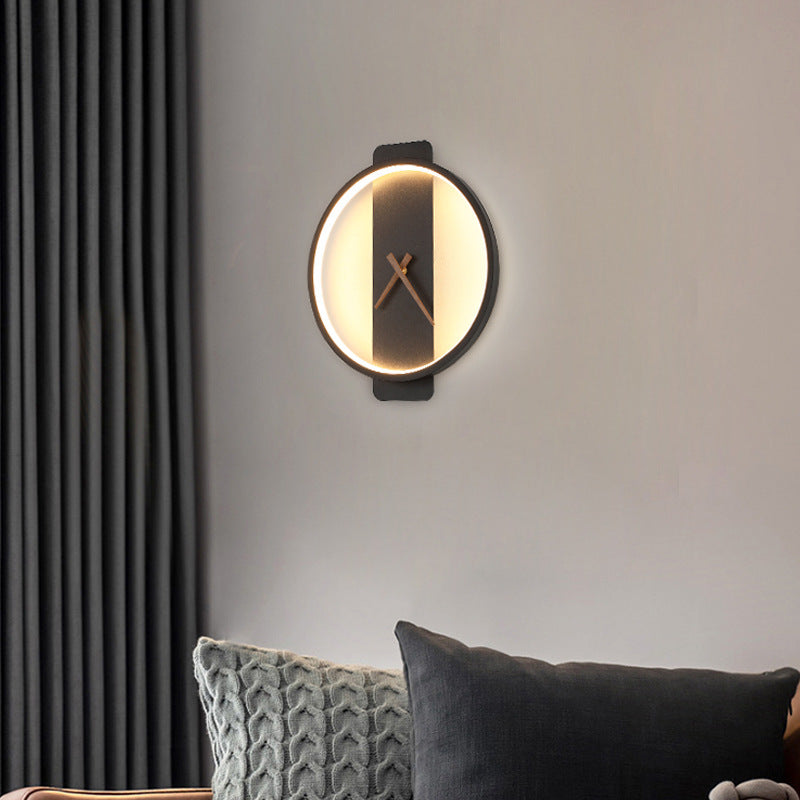 Nordic Bedside Wall Lamp with Clock Design - Elevè Decor