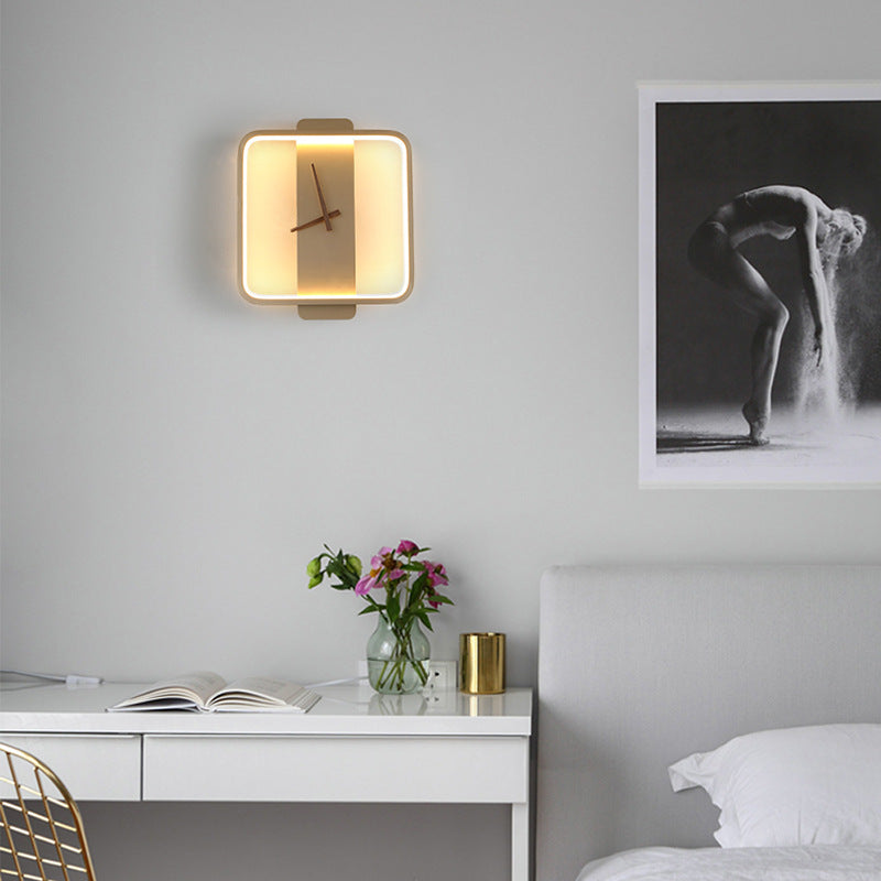 Nordic Bedside Wall Lamp with Clock Design - Elevè Decor