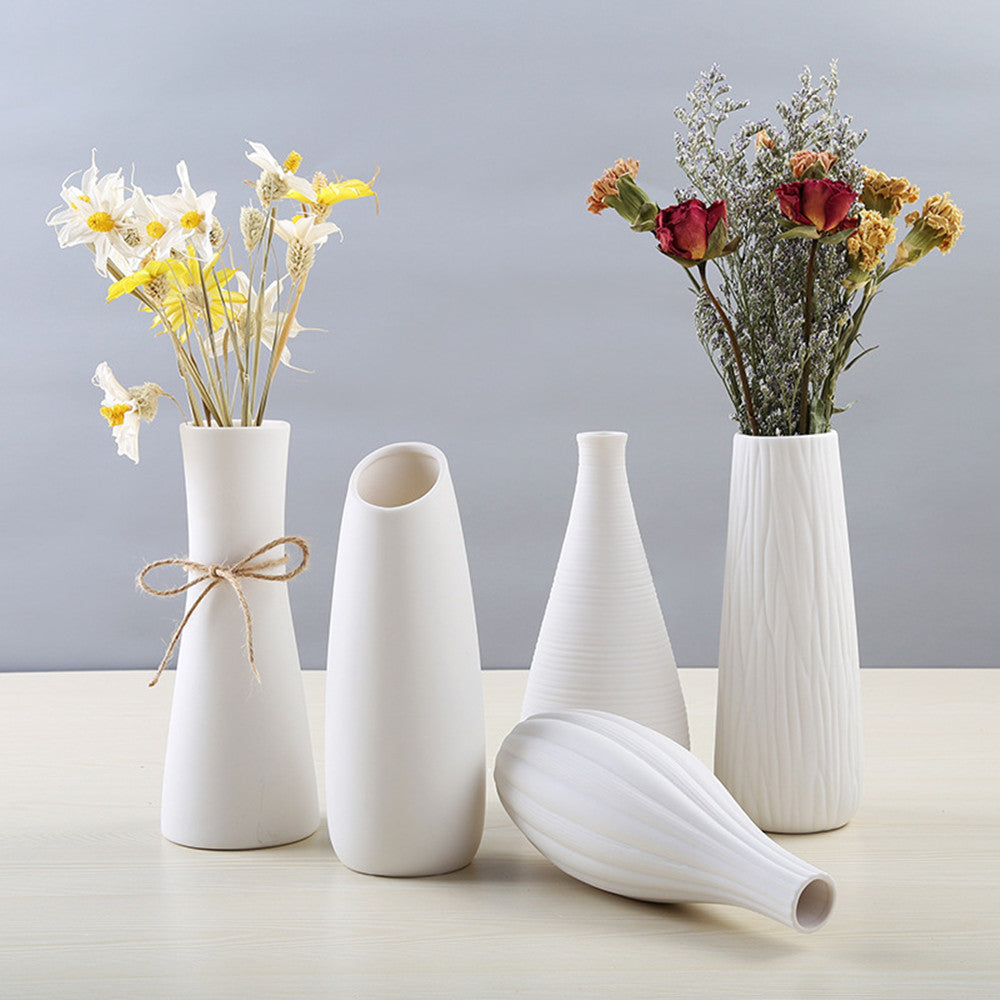 Modern Ceramic Vase Creative Fashion White - Elevè Decor